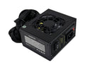 Black SFX power supply with cooling fan and braided cable bundle