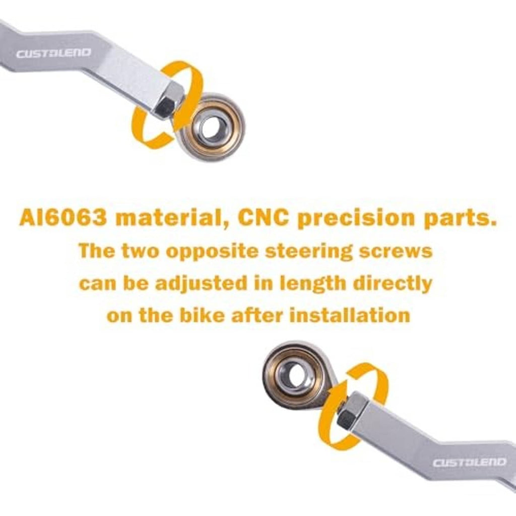 Brake linkage lever with adjustable steering screws and end bearings