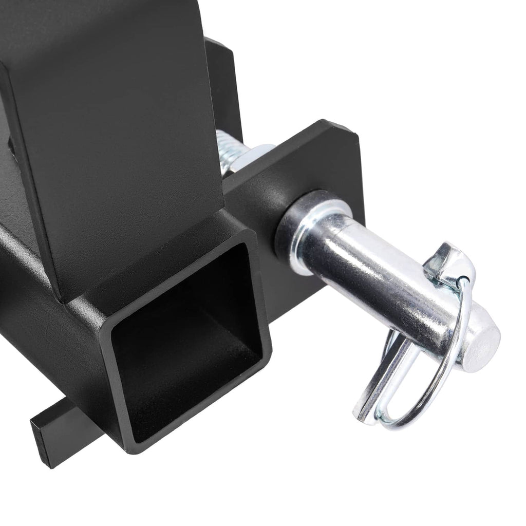 Close-up of scraper blade mounting arm with silver pin and black bracket