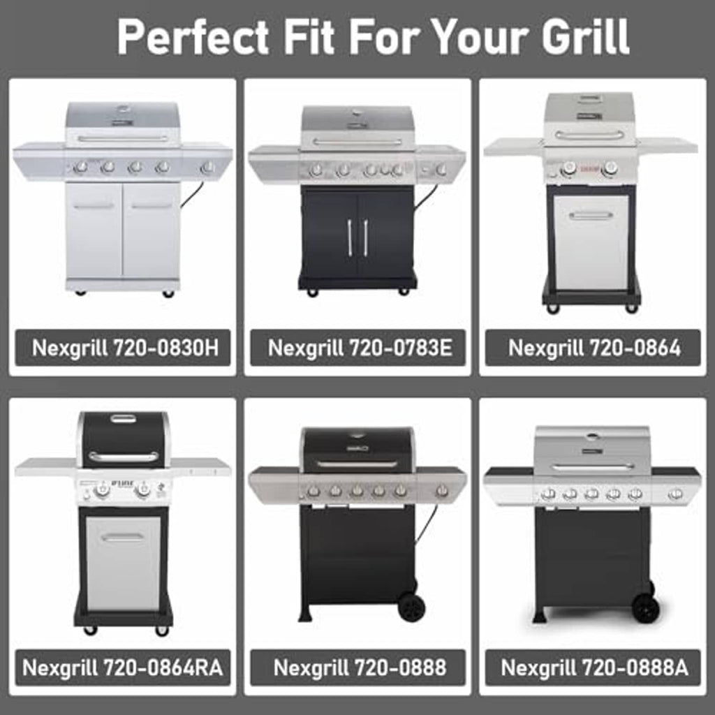 Stainless steel grill replacement kit with heat plates and burner tubes for 4-burner grills