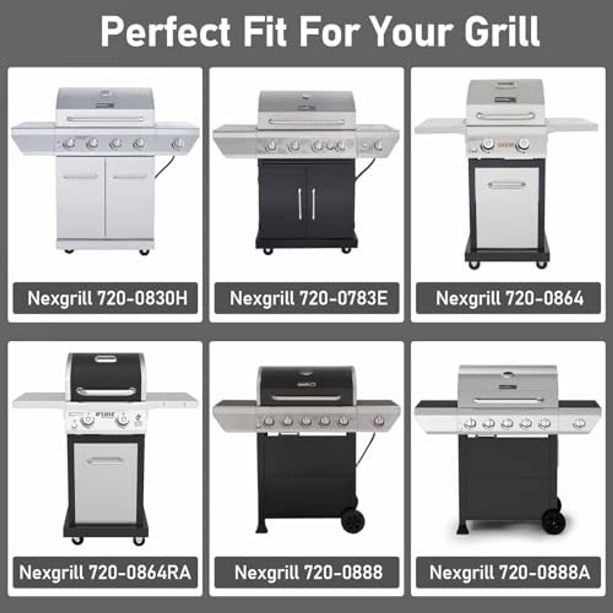Stainless steel grill replacement kit with heat plates and burner tubes for 4-burner grills