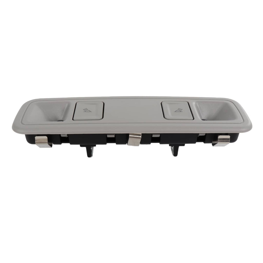 Gray rear dome light switch panel with two button areas and mounting feet