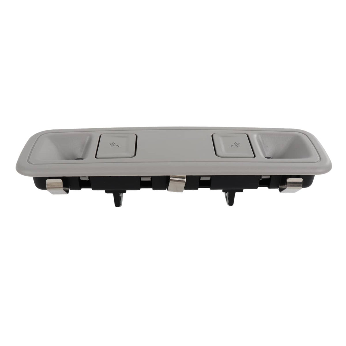 Gray rear dome light switch panel with two button areas and mounting feet