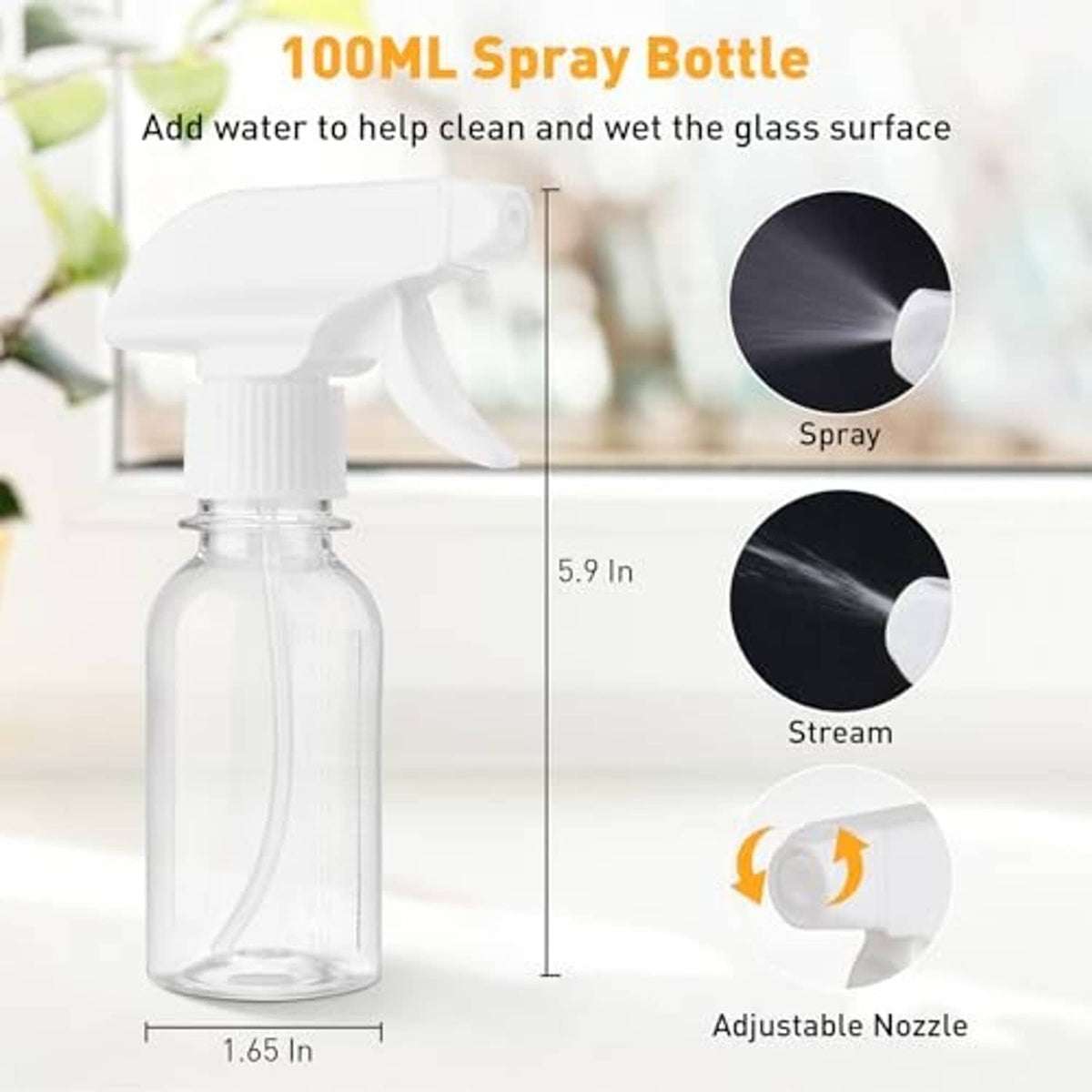 100ml spray bottle with adjustable nozzle for applying window film solution