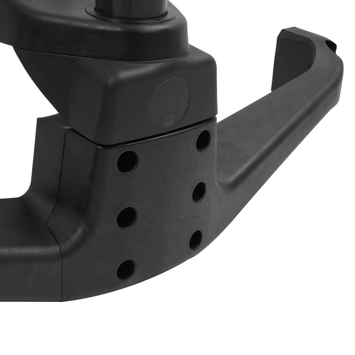 Black pylon base section with mounting holes and vertical post mount