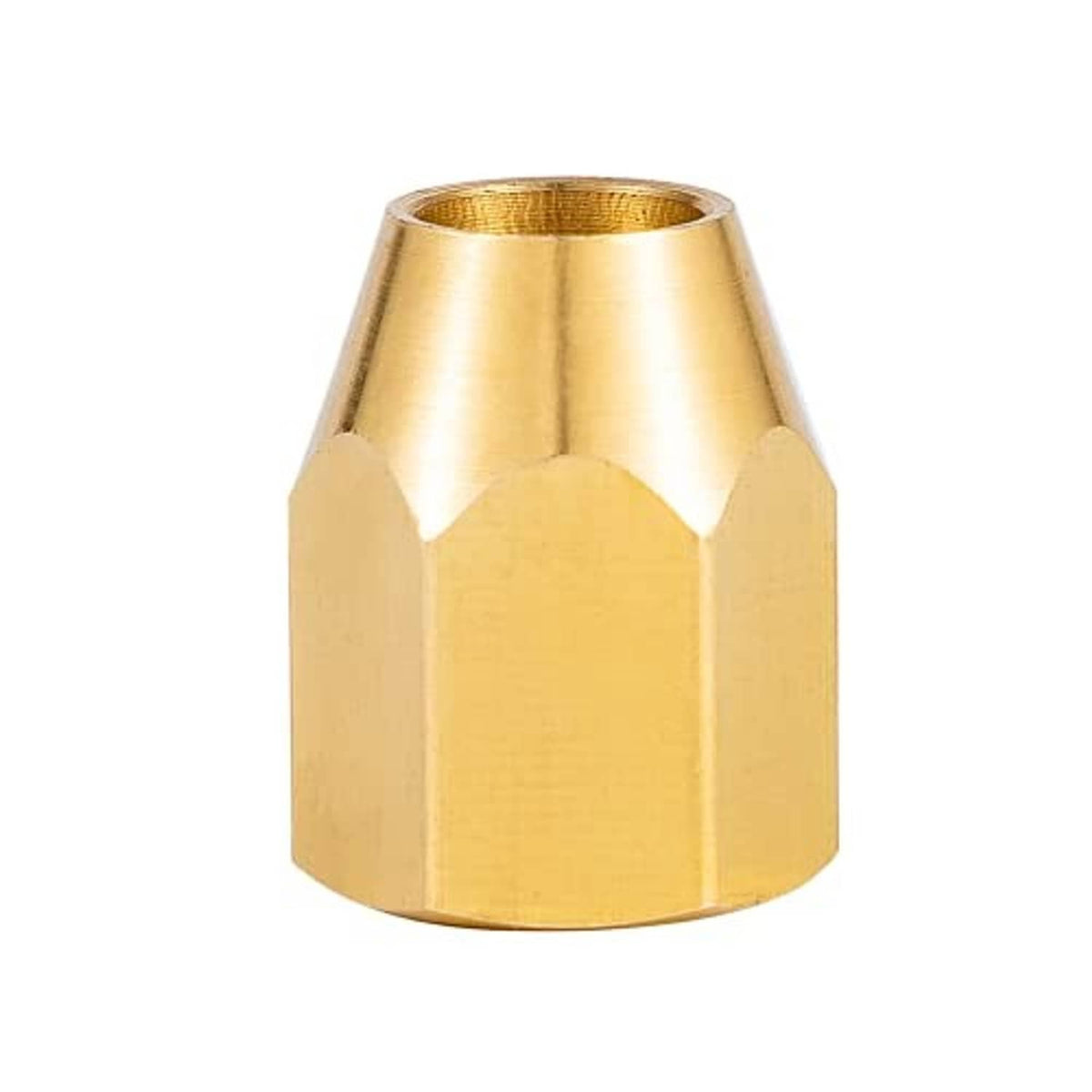 Solid brass NPT fitting end cap style, hex exterior with threaded inlet