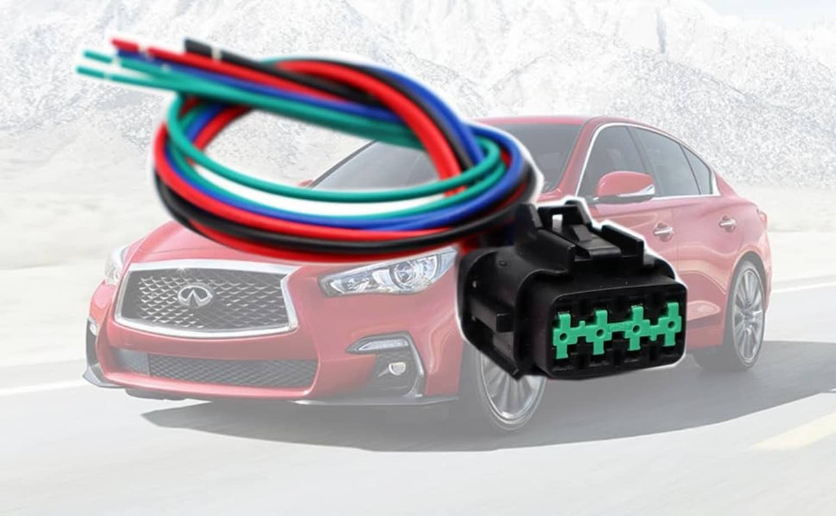 Headlamp connector plug with bundled multicolor wiring harness