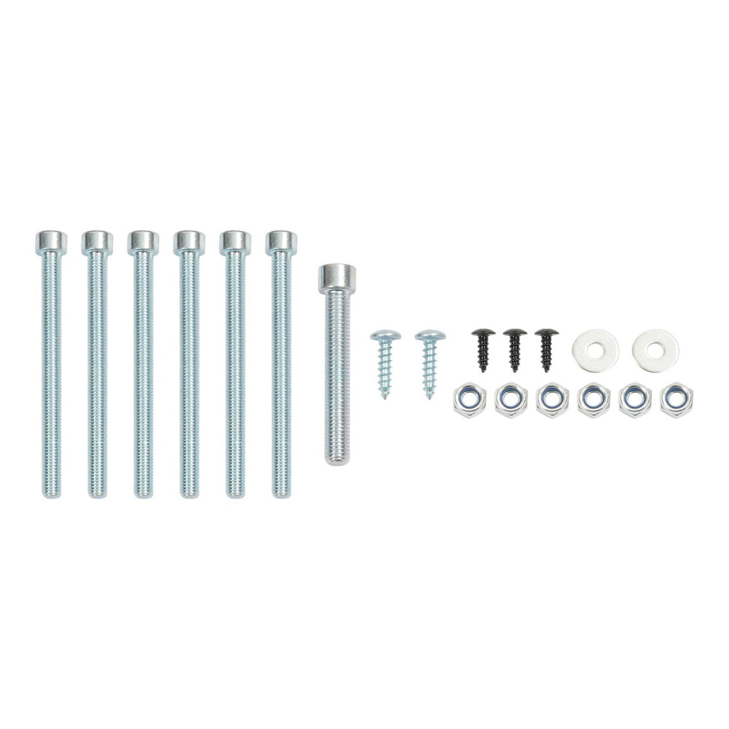 Mounting bolt and screw hardware set with nuts and washers