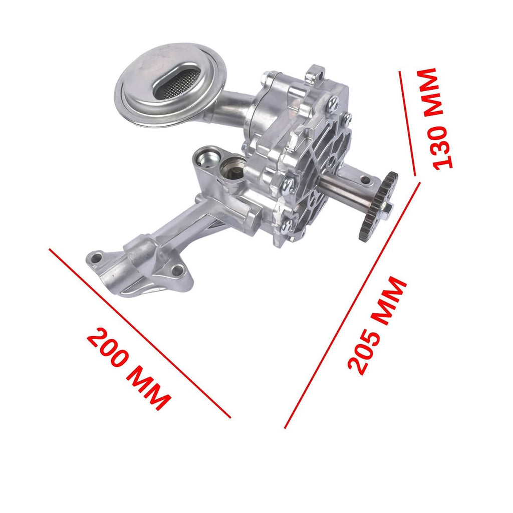 Metallic oil pump assembly with circular strainer inlet and side mounting bracket