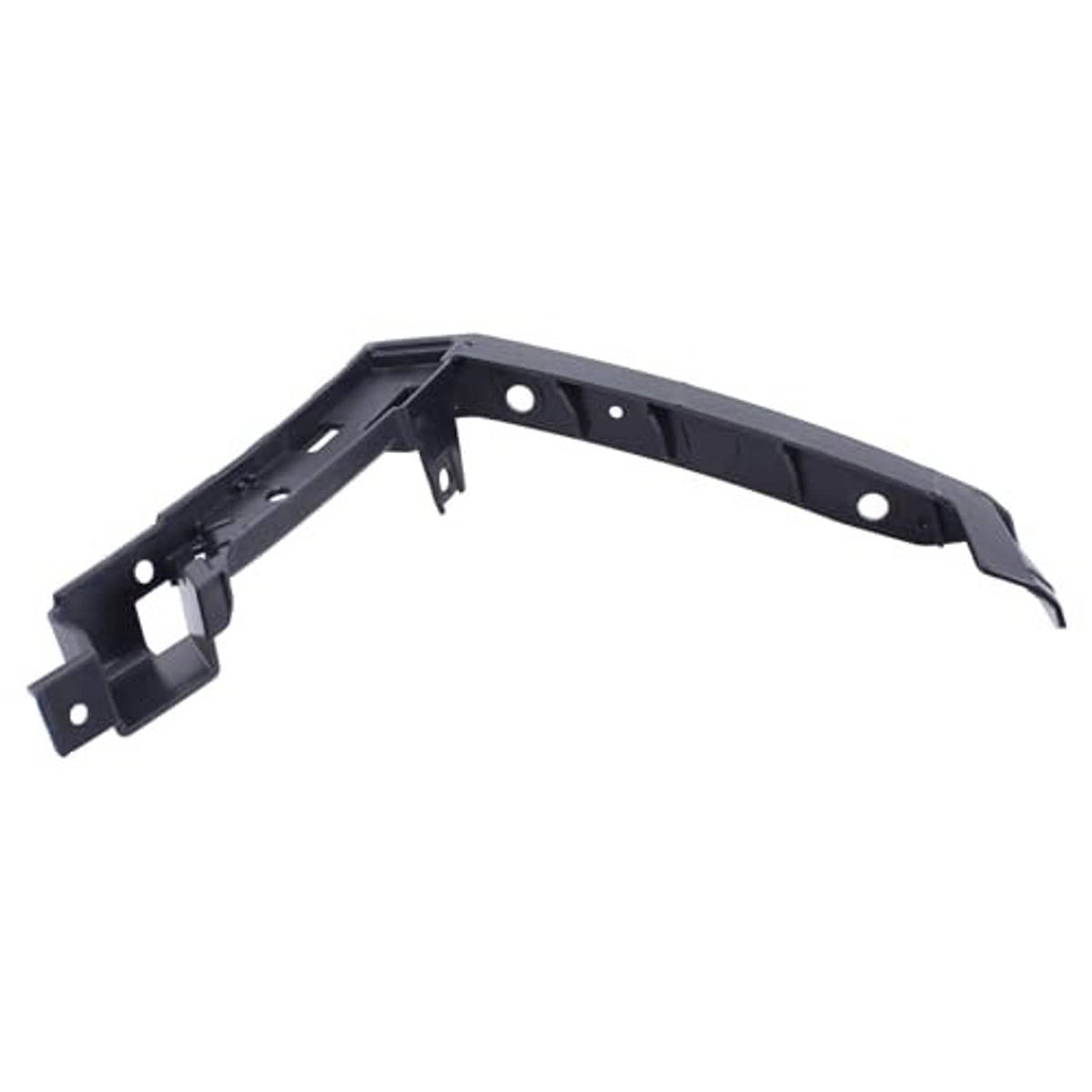 Bumper bracket side reinforcement, dark metal curved crossbar with mounting holes