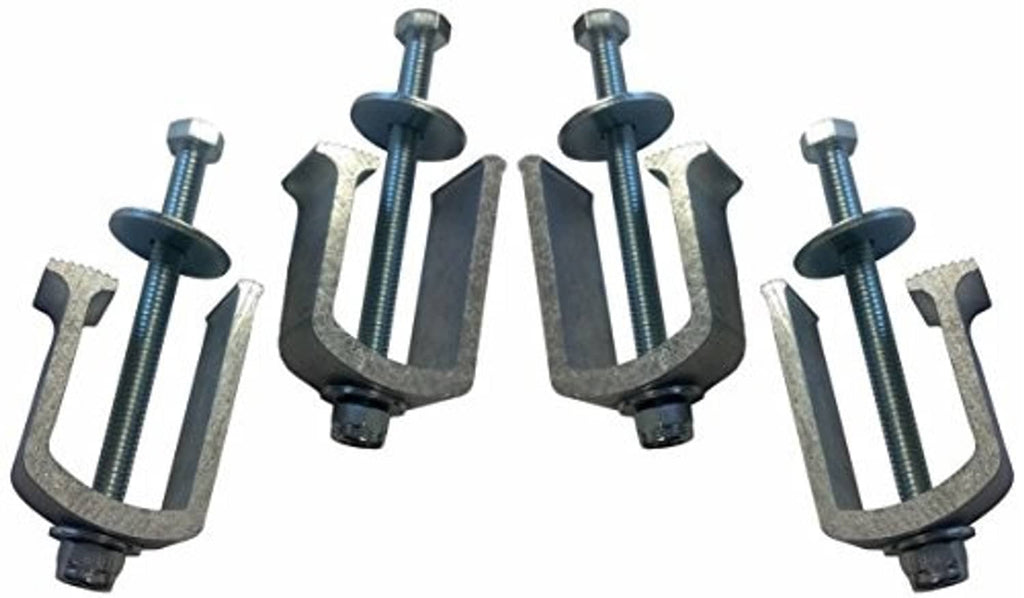 4 truck bed tool box clamps with zinc bolts and U-shaped brackets