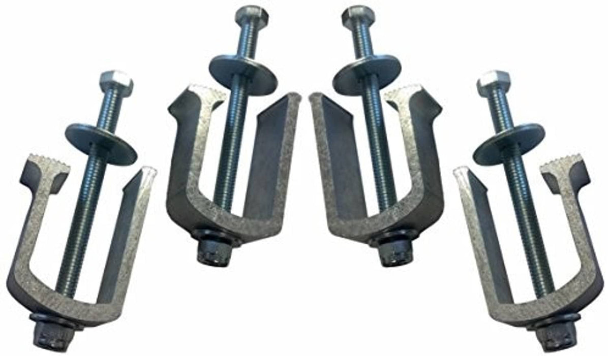 4 truck bed tool box clamps with zinc bolts and U-shaped brackets