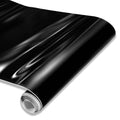 Gloss black vinyl wrap roll with shiny finish, ready for car wrapping