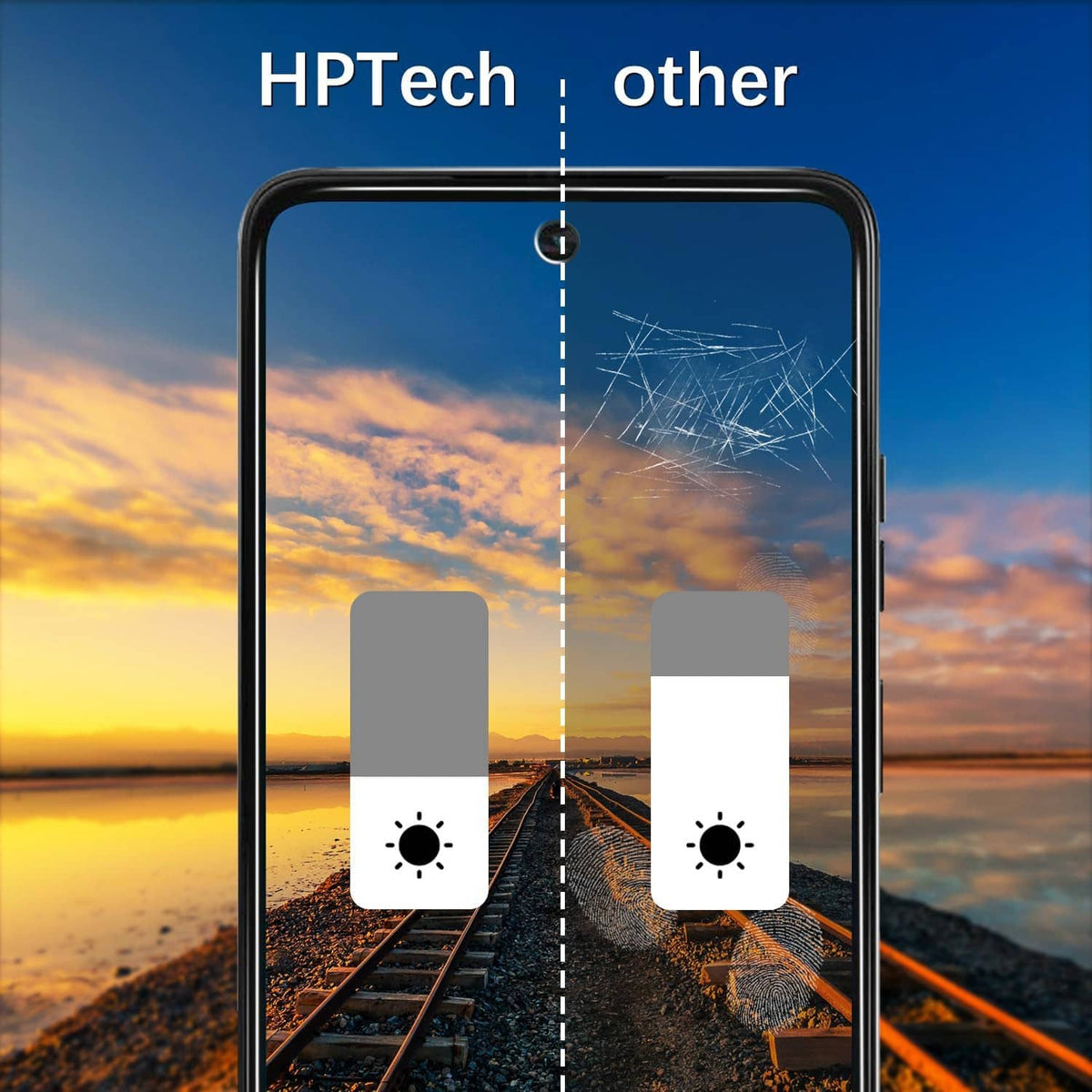 Privacy tempered screen protector with reduced side visibility effect