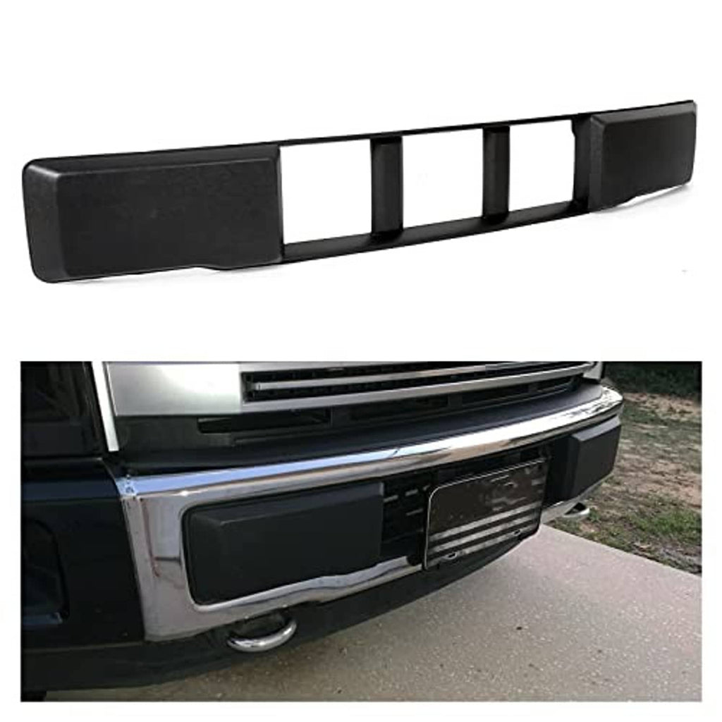 Black front bumper lower grille insert, long bar with rectangular openings
