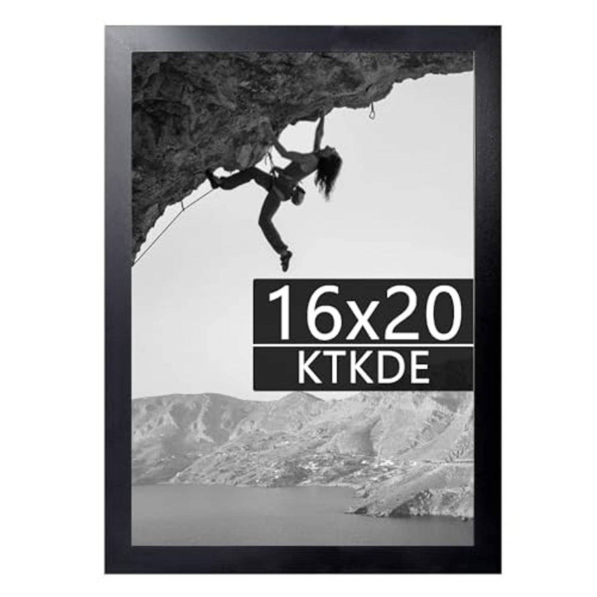 Black 16x20 poster picture frame with landscape photo and bold label