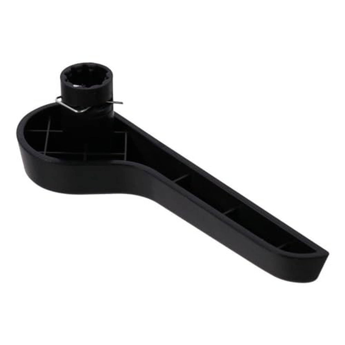 Black recliner handle lever with hollow base and mounting pin