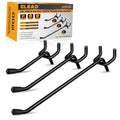 Set of black extra-thick pegboard hooks, multiple sizes and curved double ends