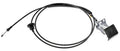 Hood release cable assembly with black wire and metal mounting bracket
