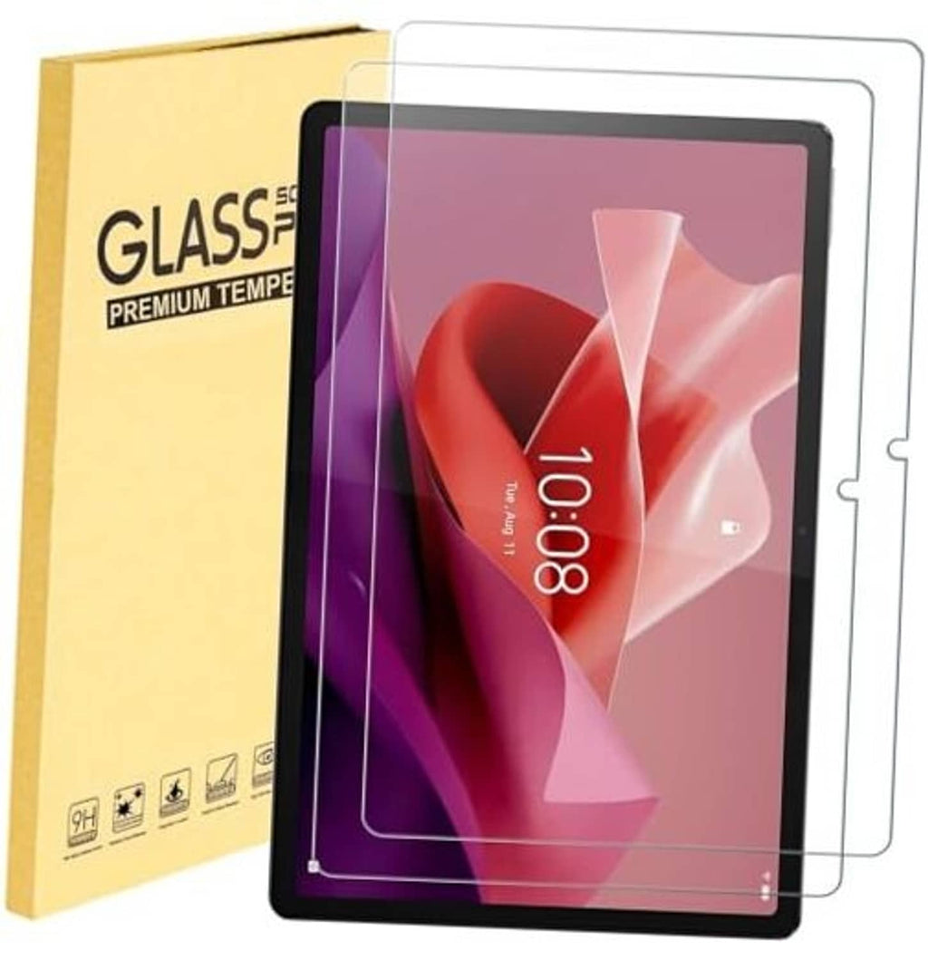 2-pack screen protectors, clear tempered glass sheets with scratch-resistant surface.