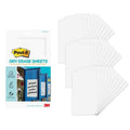 Dry erase sheets, white, bundled stack of rectangular writing pads