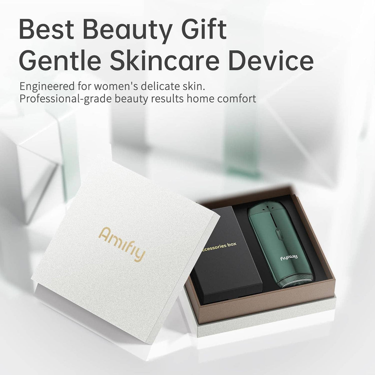 Amifiy IPL hair removal device gift set with box and booklet