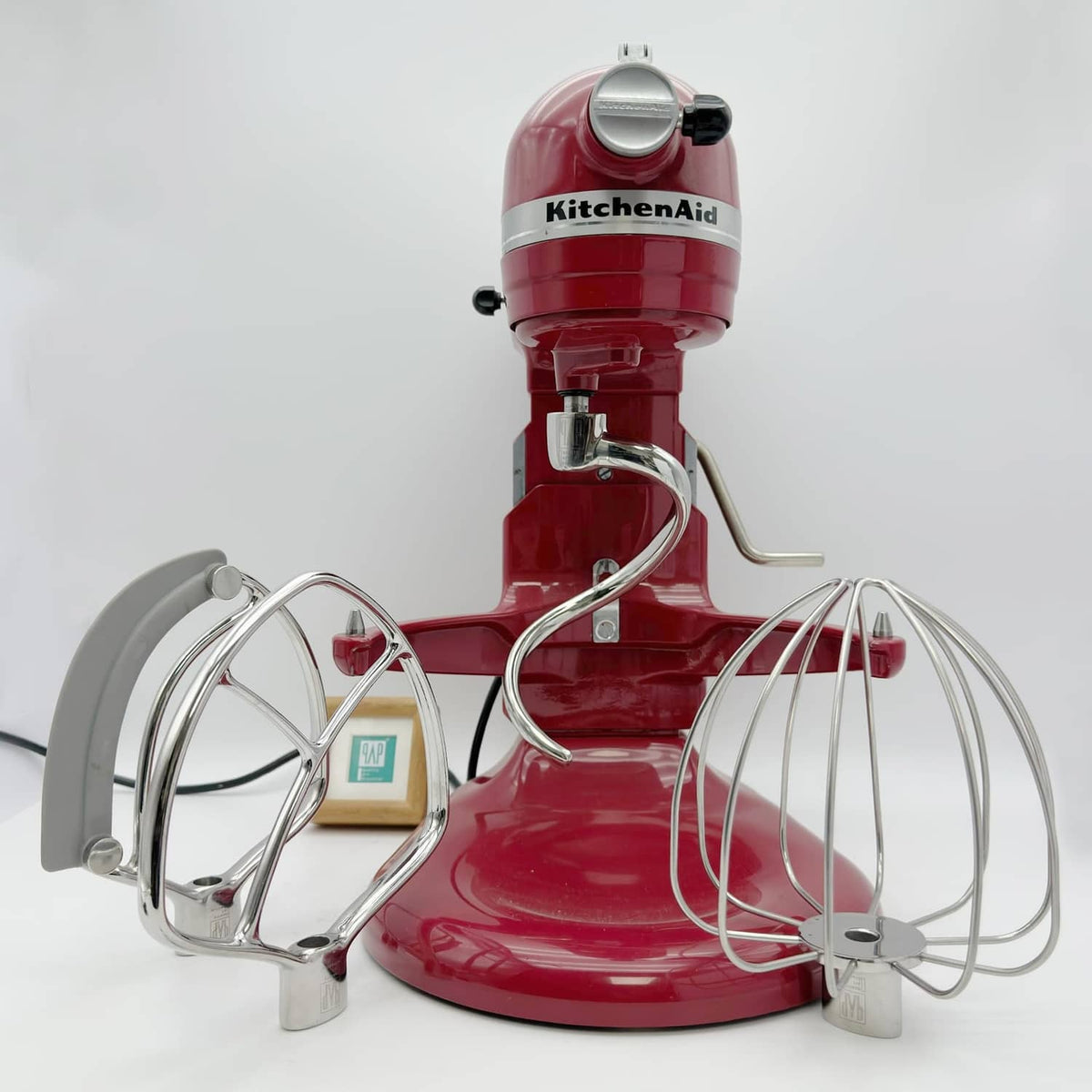 Spiral dough hook accessory installed on KitchenAid stand mixer