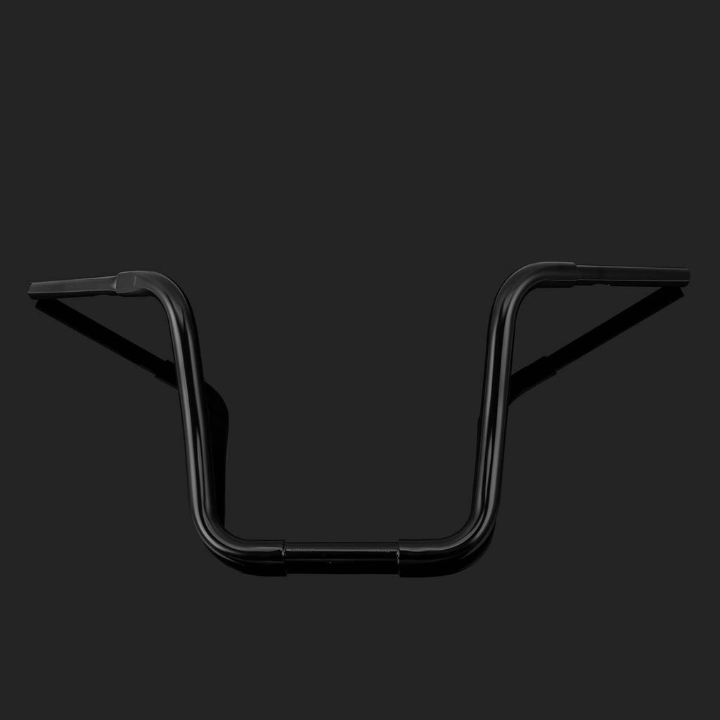 Black ape hanger handlebar silhouette with central U-bend and angled shoulders