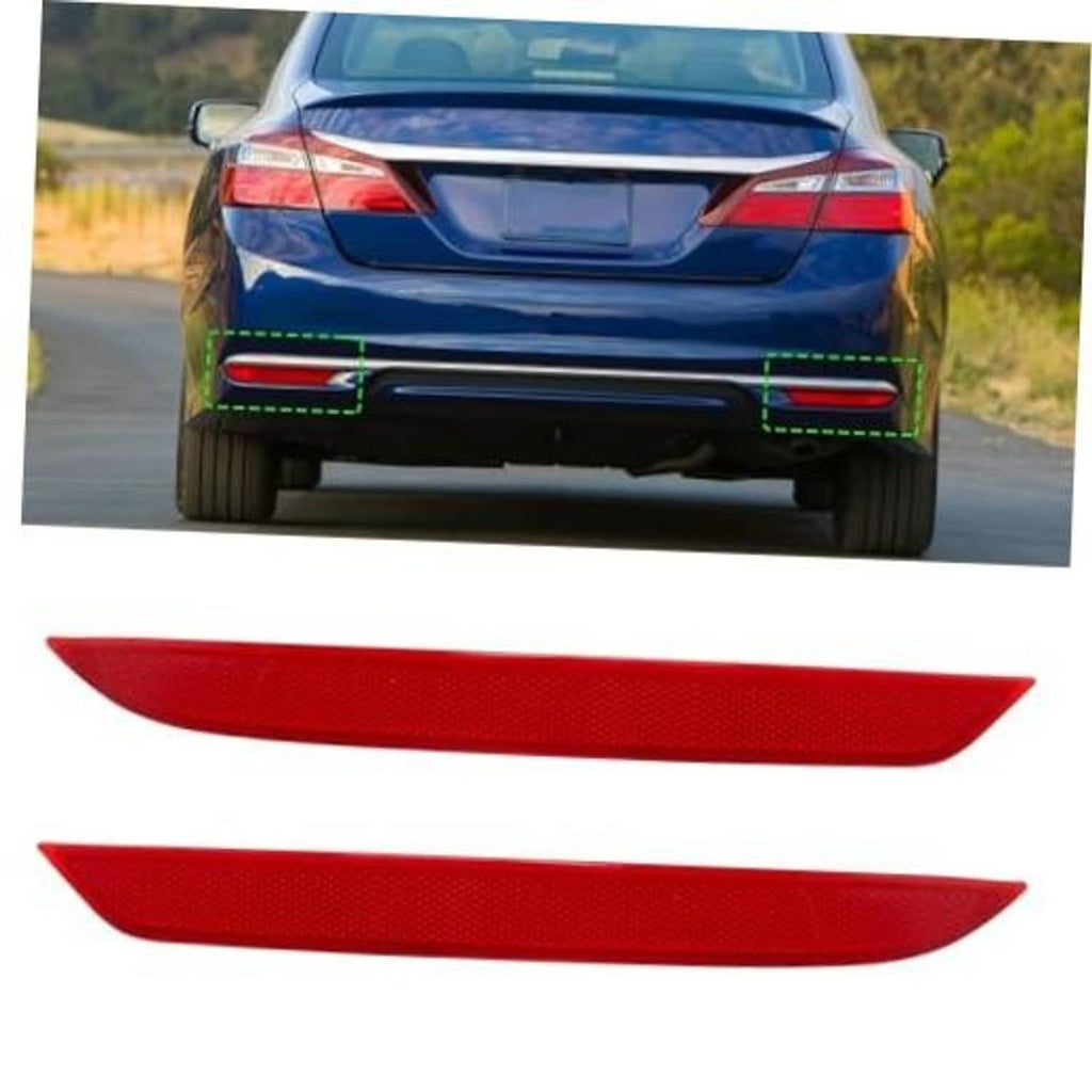 Red rear bumper reflector lenses, left and right replacement pieces