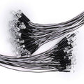 Pre-wired 5mm daylight white LED diodes, clear bulbs on black wire leads (bundle)