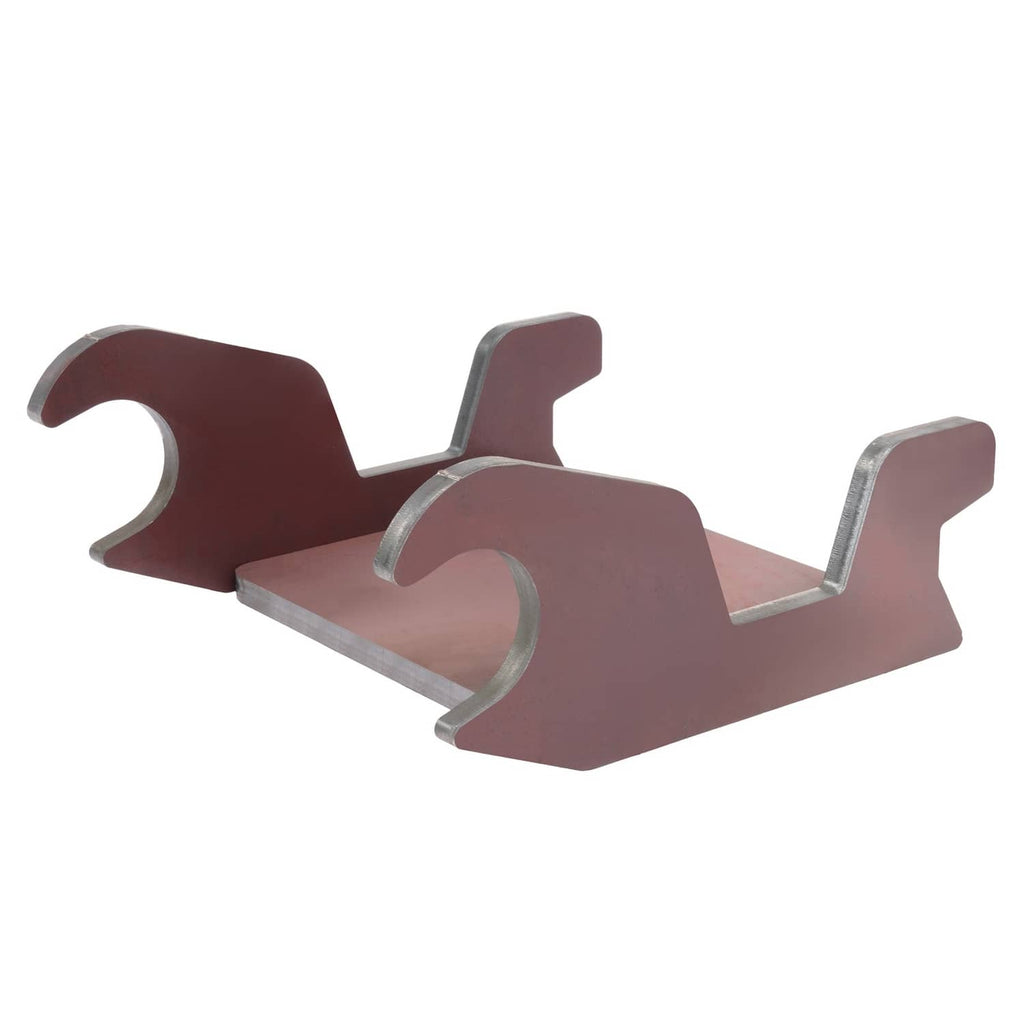 Bucket ear attachment, brown steel support tray with raised ear brackets