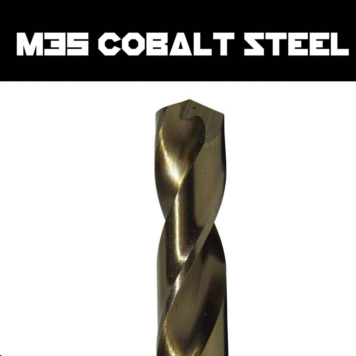 1/16 in aircraft drill bit tip, M35 cobalt steel, twisted flutes