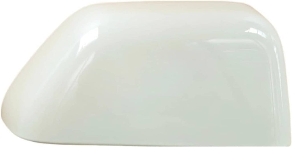 Oxford white mirror cover cap with smooth glossy finish and curved profile