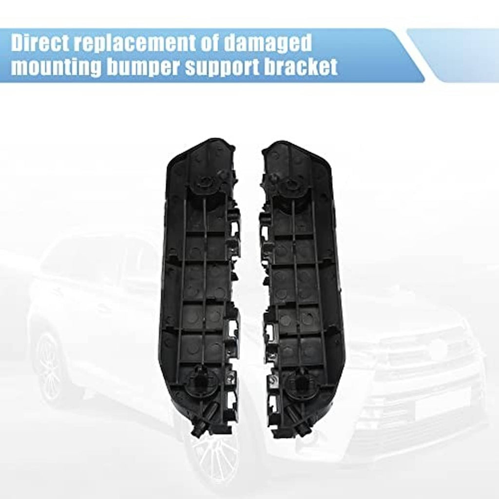 Two black front bumper mounting support brackets shown from the inside backing