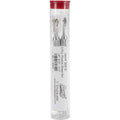 Stainless steel pounce wheel tool in clear tube with two perforating wheels
