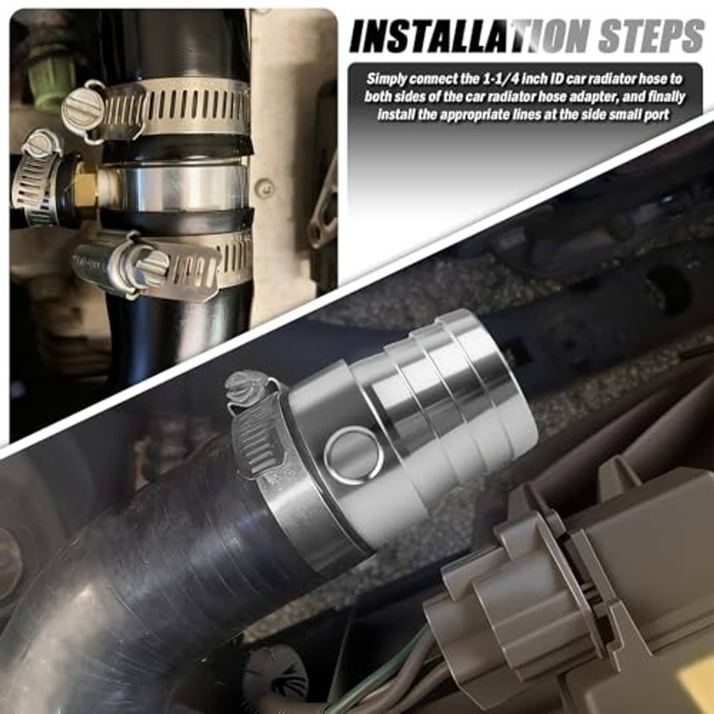 Car radiator hose adapter connection area, aluminum barbed fitting with NPT side port