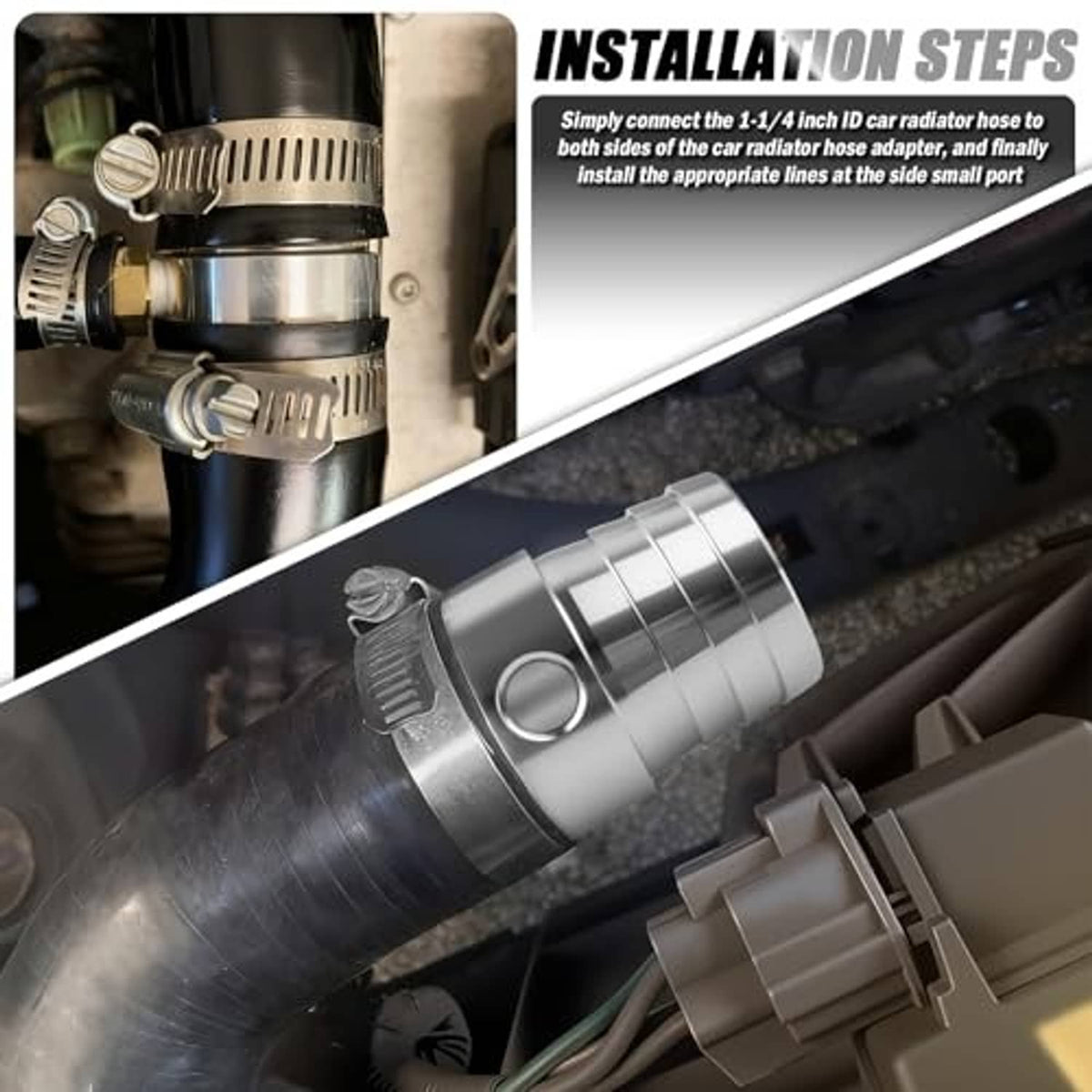 Car radiator hose adapter connection area, aluminum barbed fitting with NPT side port