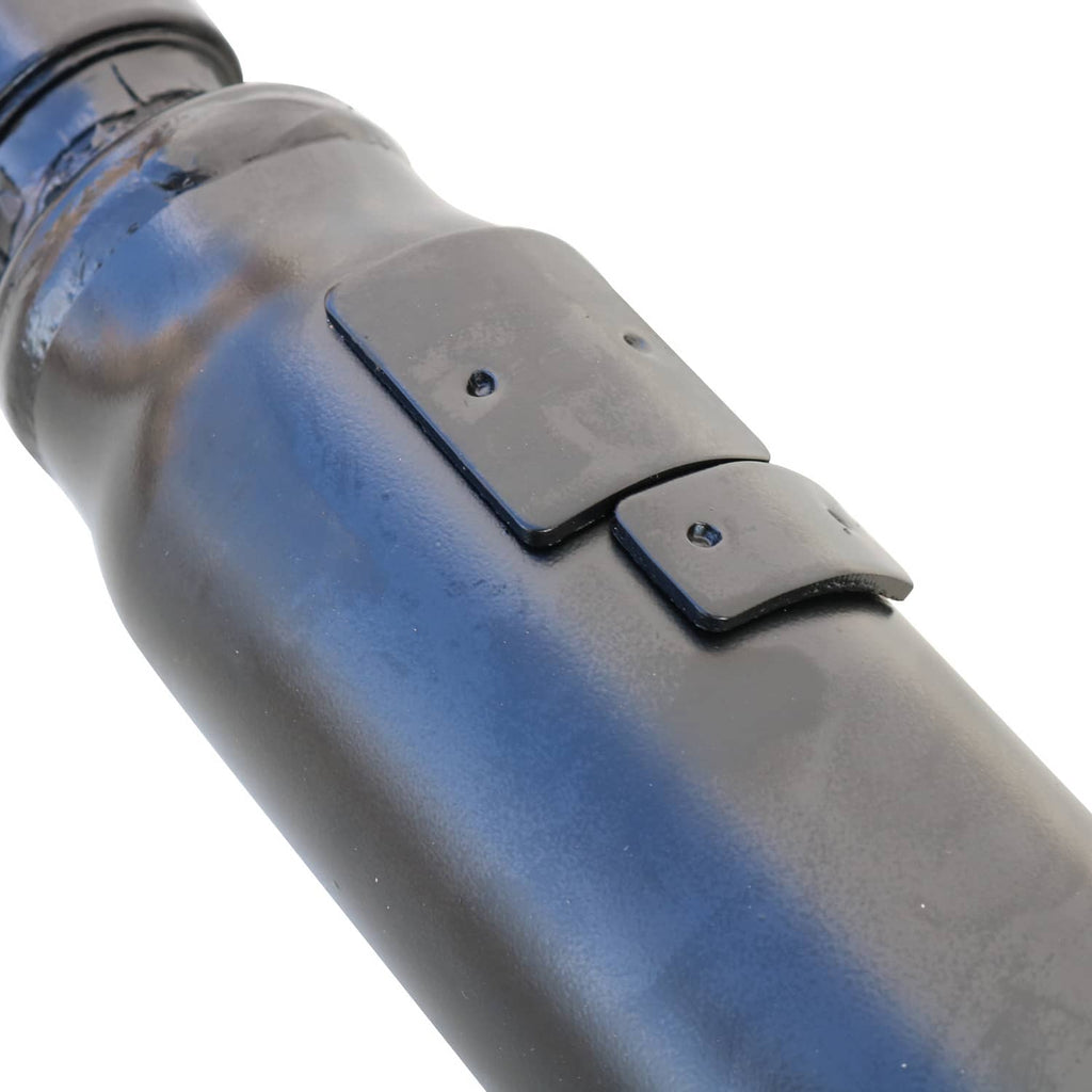 Rear driveshaft metal tube end section with mounting plate and fastener