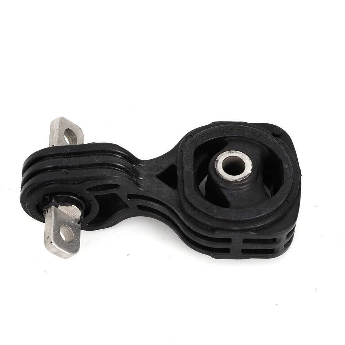 Single engine torque strut mount with black rubber bushing and metal brackets