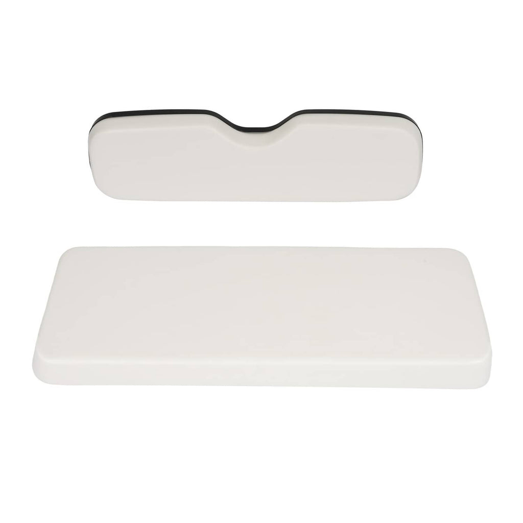 White golf cart seat bottom cushion with smooth rectangular shape