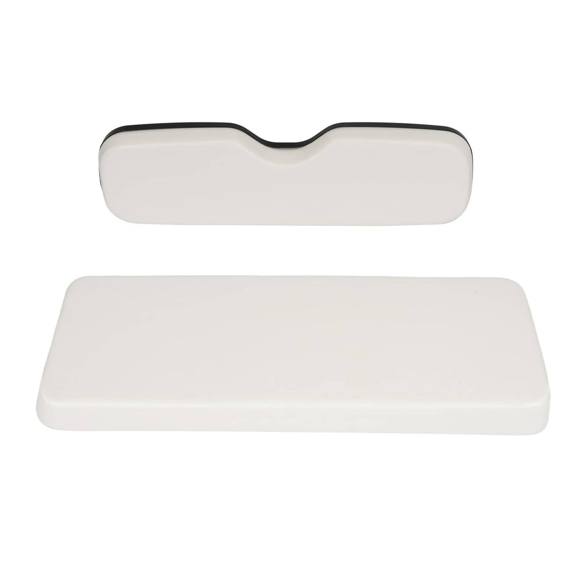 White golf cart seat bottom cushion with smooth rectangular shape
