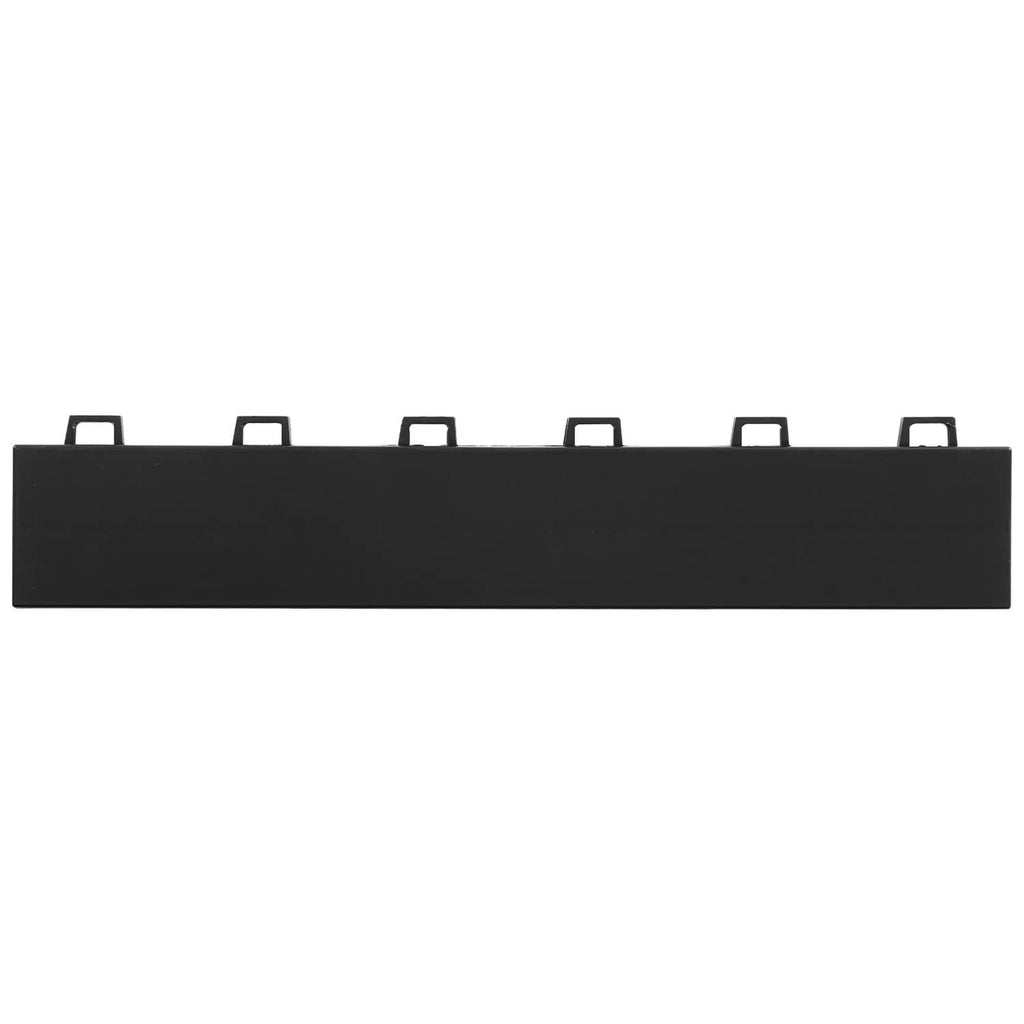 Black straight border edge mat with raised interlocking connector tabs