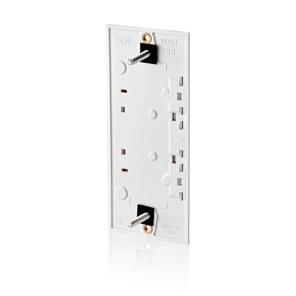 White Decora smart switch companion back side with screw terminals and wiring contacts