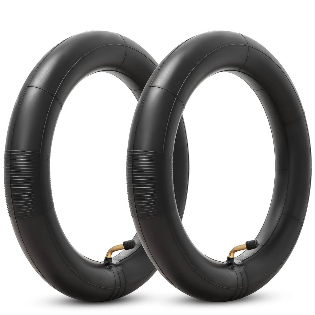 Black scooter inner tube pair, two round tubes with valve stems