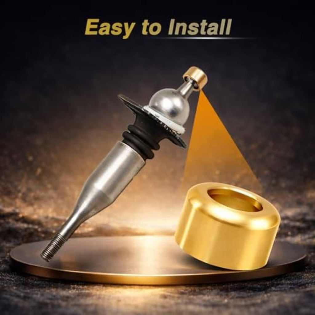 Brass shifter bushing cup isolator next to shifter pin for easy installation