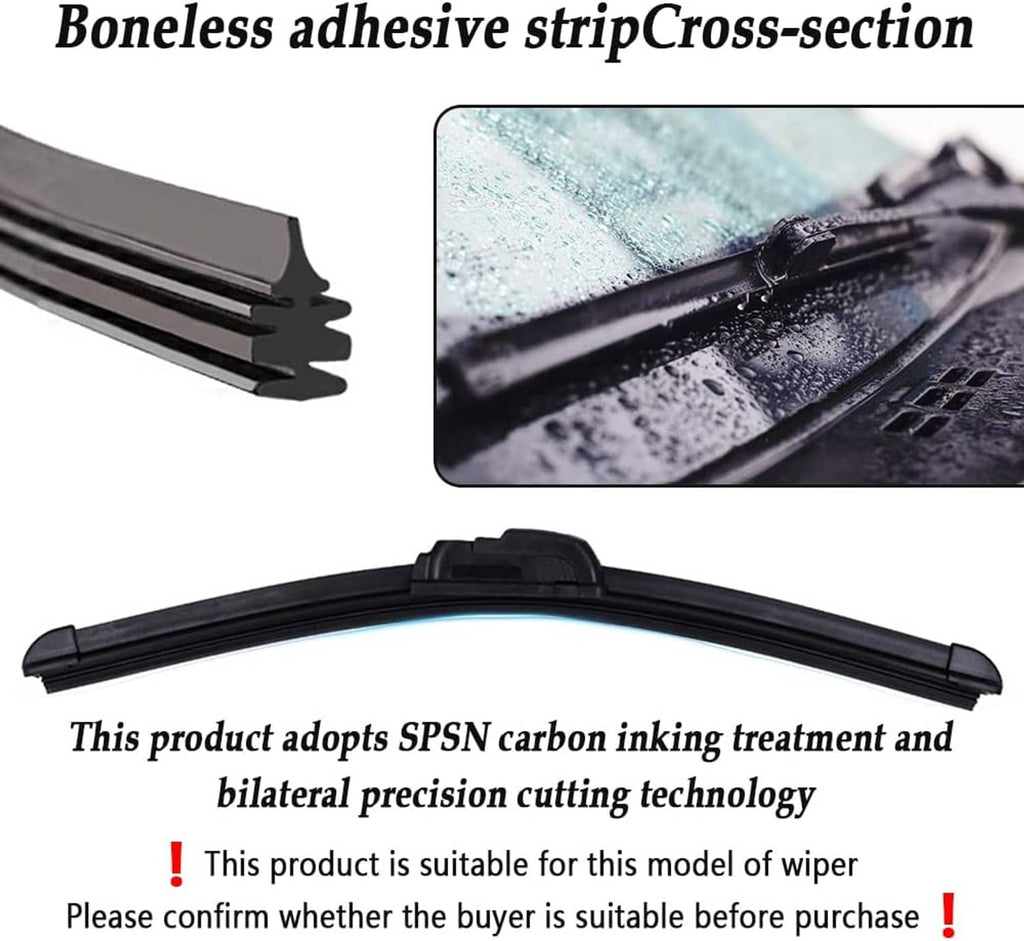 Black wiper rubber strip cross-section with adhesive-style backing shown