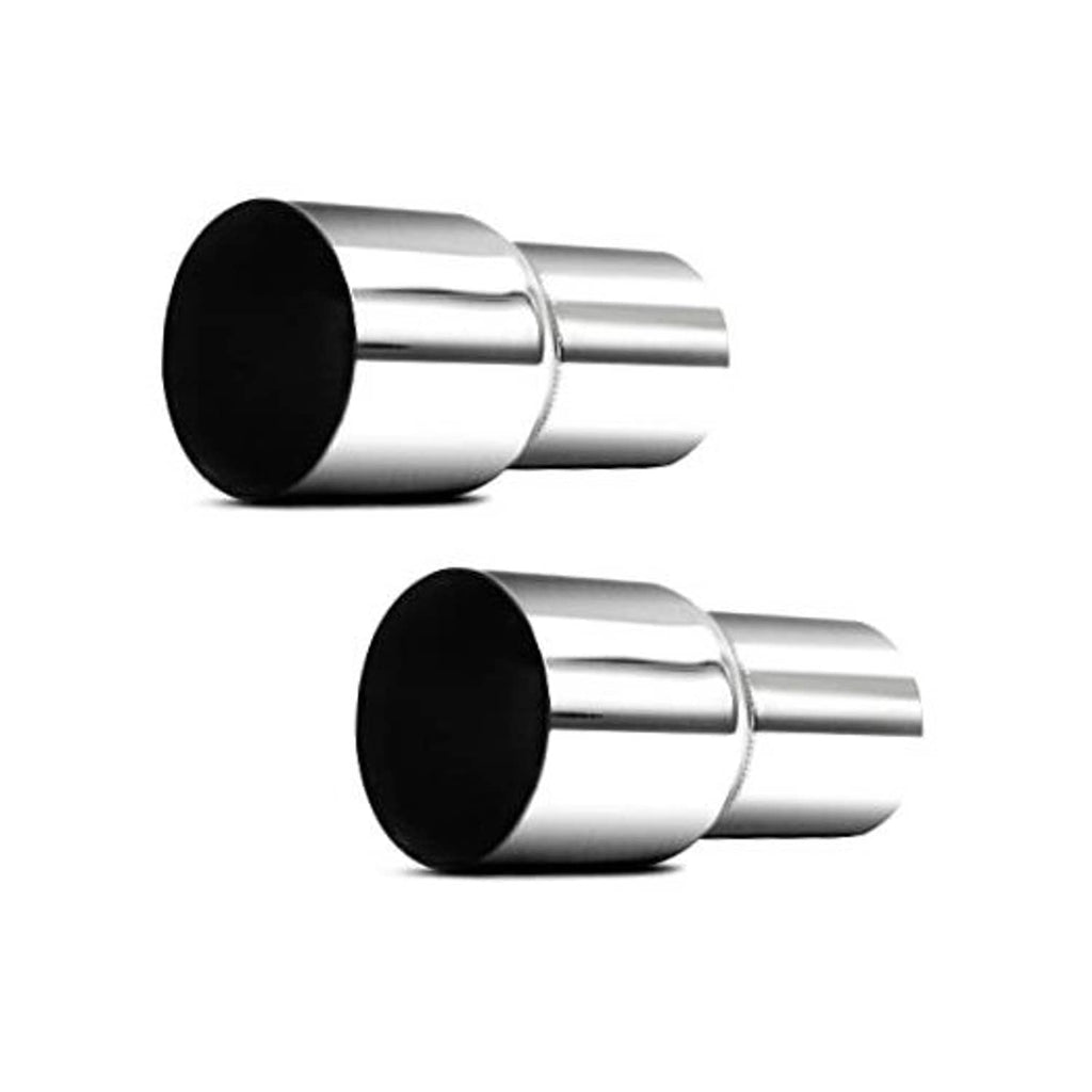 Stainless steel exhaust pipe adapter reducer with black inlet, 2.5 in to 3 in ID