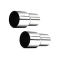 Stainless steel exhaust pipe adapter reducer with black inlet, 2.5 in to 3 in ID