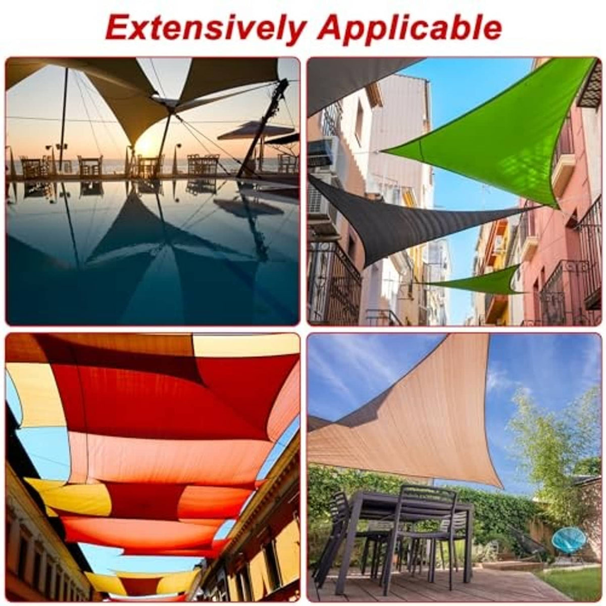 Sun shade sail hardware kit for securing shade sails on patios, balconies, and fences