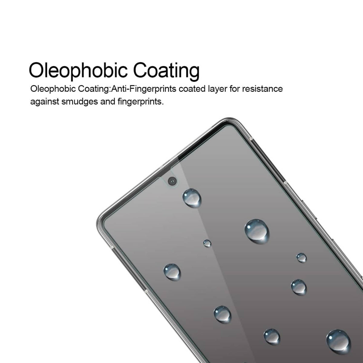 Tempered glass screen protector for Pixel 7 with oleophobic coating, water-repellent finish